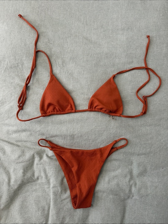 Zaful Other - Zaful Burnt Orange Triangle String Bikini Set